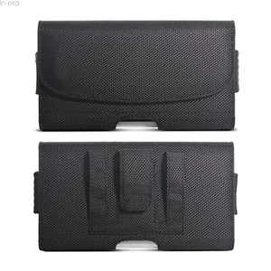"Funda protectora de lona horizontal con clip para cinturón para teléfonos celulares grandes de 5,5" - Imagen 1 de 11