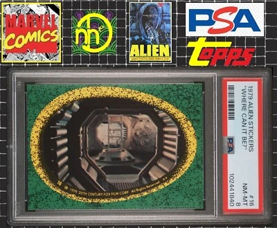 1979 Topps Alien Sticker - 16 Where Can It Be? - PSA 8 NM-MT - Image 1 of 4