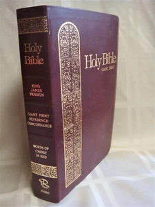KJV Red Letter Giant Print BIBLE Burgundy Leatherette - Imagen 1 de 13