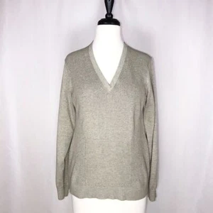 Suéter Pullover Tommy Bahama Mujer M Paloma Gris LS-Cuello en V Mezcla de Algodón - Imagen 1 de 6