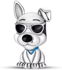 Cool Dog Charm Sunglasss Puppy Pet Love Mum Genuine Sterling Silver 925 - Picture 1 of 1
