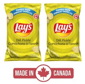 2-Pack Lay's Dill Pickle Chips (235g) Bags Snacks Canada Family Size Popular - Bild 1 von 11
