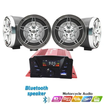 Altavoces antirrobo UTV ATV Sistema de audio USB Estéreo Bluetooth Motor Control remoto IJ Foto 1 de 4