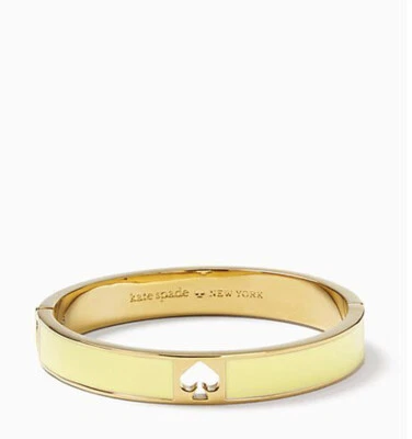 Nuevo con etiquetas Brazalete Kate Spade Amarillo Agujero Pala 10mm Pala Placa Dorada Bisagra $79 Foto 1 de 4