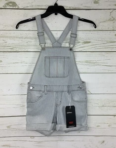 NWT Levi’s Girl’s Stripe Denim Overalls Size 12 Reg. - Picture 1 of 7