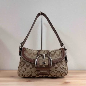 Coach Soho Signature Schultertasche Handtasche Beige Braun Canvas Japan - Bild 1 von 10