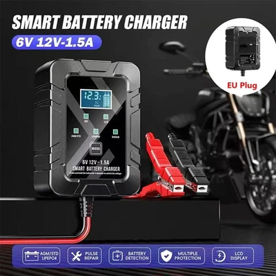 Motobike ЕС штепсельная вилка зарядное устройство автоматический для лития LiFePO4 свинцово-кислотный AGM гель - Изображение 1 из 4