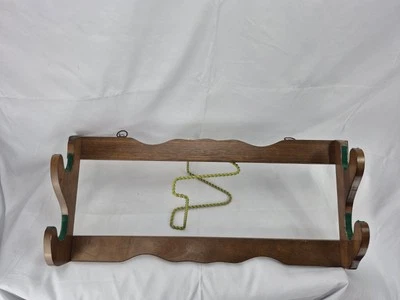 Solid wood gun storage rack  wall display mount vintage holds 2 rifles Bat Sword - Image 1 of 4