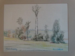 Gamlichtal? - Rudolf Sokol - signierte Kreide-Zeichnung Flusslandschaft - 1920 - Picture 1 of 5
