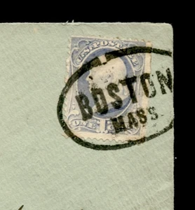 U.S. 1886 COVER cancel OVAL BOSTON MASS. TIED w/1c BANK NOTE - Picture 1 of 5