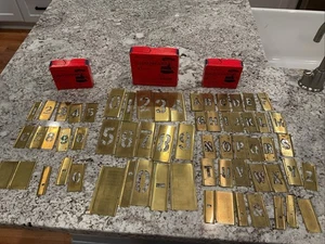 VINTAGE REESE’S VERSTELLBARE LOCKEDGE MESSING 2” & 1” SCHABLONEN 63 STÜCK komplett - Bild 1 von 11