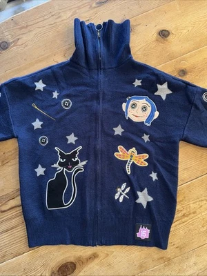 Suéter Coraline Icons para mujer con cremallera bordado azul marino pequeño nuevo sin etiquetas Foto 1 de 4