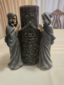 Mystical Creations Skeleton Candle Holder Halloween Decor Grim Reaper - Picture 1 of 6