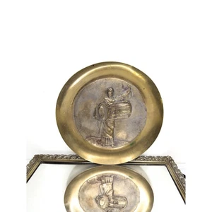 Antiker koreanischer Wandteller massiv Messing Relief - Bild 1 von 10