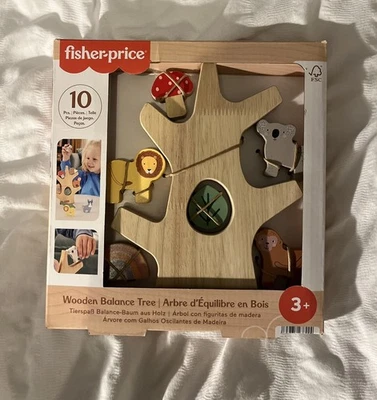 Fisher-Price Wooden Balance Tree Playset 10 Wood Pcs for Kid Child Stack Develop - Image 1 of 3