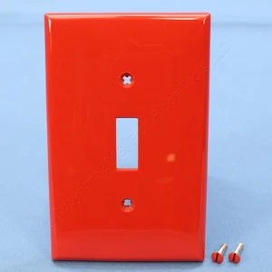 Leviton PJ1-R Red 1-Gang Toggle Thermoplastic Unbreakable Midway Wallplate Cover - Picture 1 of 5