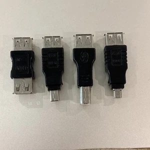 4 Pcs - Female USB to, Male Printer Converter, M Micro USB, M Mini USB, F USB - Picture 1 of 4