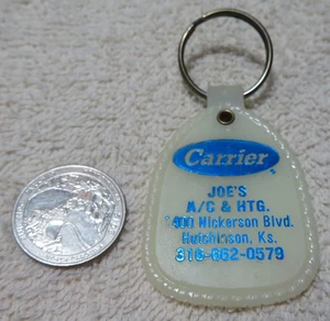 Vintage Carrier Joe's Klimaanlage & Heizung Hutchinson Kansas Werbung Schlüsselanhänger - Bild 1 von 2