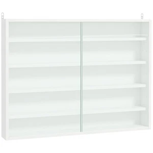 Homcom 5-stufig Wanddisplay Regal Einheit Schrank mit Regalen Glastüren weiß - Bild 1 von 11