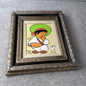 Tableau ancien RARE HUILE sur toile de XAVIER CUGAT artiste multi talentueux 8x10 - Photo 1/5