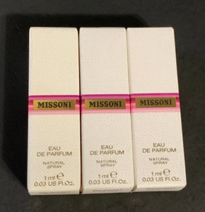 3 x MISSONI Eau de Parfum EDP + 1 EDT Vial Sample Spray 1ml / 0.03oz Each - Picture 1 of 3