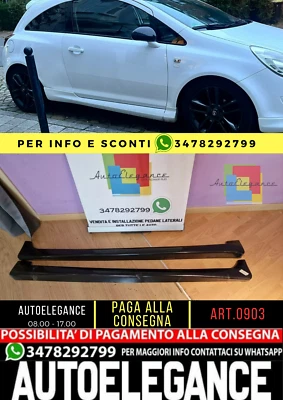 ⭐0903 MINIGONNE LATERALI ADATTI PER OPEL CORSA D 5 PORTE 2006-2014 LOOK OPC ABS⭐ - Immagine 1 di 4