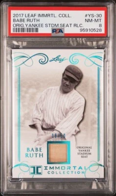 Leaf Babe Ruth Immortal Collection 2017 - Yankee Stadium Seat Blue Spectrum POP 1 Foto 1 de 4