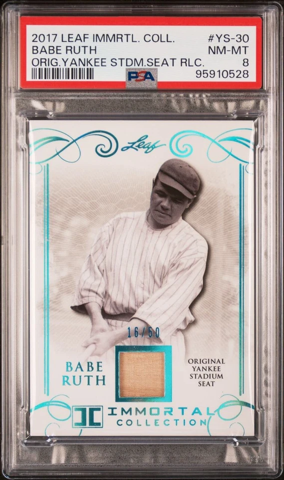 Leaf Babe Ruth Immortal Collection 2017 - Yankee Stadium Seat Blue Spectrum POP 1 Foto 1 de 4