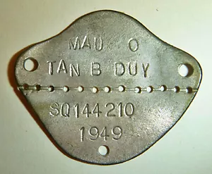 1949 FRENCH FOREIGN LEGION - Indochina War - DOG TAG # 144 210 - VIETNAM - C.351 - Picture 1 of 3