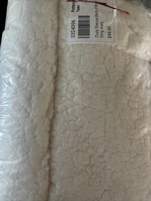 Capa de travesseiro Pottery Barn Teen Cozy Sherpa corpo abraçável apenas 52”x19” marfim nova com etiquetas - Imagem 1 de 3