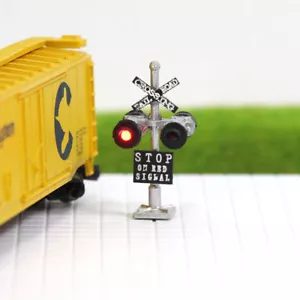 JTD1506R 6pcs N Scale Railroad Crossing Signals 4 heads LEDs made Long Life 12V - Picture 1 of 6