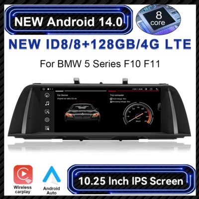10.25" Android 14 Autoradio GPS Navi Wifi 128GB Carplay für BMW 5 Series F10 F11 - Bild 1 von 4