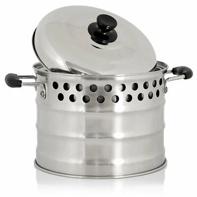 BBQ-Toro Edelstahl Kochtopf für Raketenofen Ø 24 cm Topf mit Deckel rocket stove