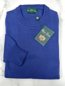 ***NWT*** Alan Paine Sternfield L/S Cotton Crew Neck Sweater - French Navy - Picture 1 of 1
