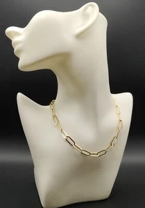 Jennifer Zeuner Marta (PAPERCLIP NECKLACE) Necklace Gold Vermeil 16" - Picture 1 of 6