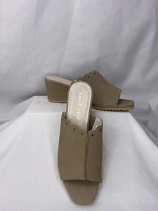NEW QVC DAVID TATE TAUPE NUBUCK SLIDE SANDALS SONG SZ 9M #S924 - Picture 1 of 4