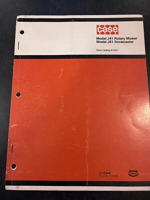 Case J 41 Rotary Mower J 81 Snowcaster Parts Manual / Catalog A1232 - Image 1 of 3