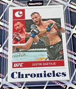 Justin Gaethje 47 2022 Panini Chronicles UFC Blue /99 Parallel Lightweight MMA - Picture 1 of 3