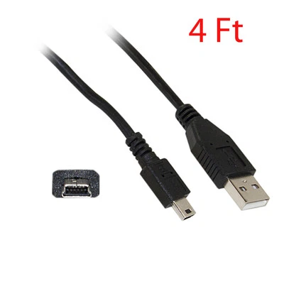 3ft USB 2.0 Type A to Mini B Cable Male to Male 5 Pin Black Camera MP3 Player - Image 1 of 2