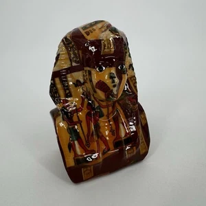 Pisapapeles arte decoupage estatua busto faraón egipcio vintage único - Imagen 1 de 10