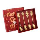 Xmas Cutlery Kits Stainless Steel Coffee Spoon for Holiday Wedding Daily Use