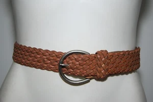 Country Road Tan Colour Genuine Leather Plaited Women's Waist Belt Size Medium - Picture 1 of 5