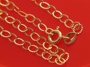 Collar de oro de 10k 3 mm collar de eslabones redondos cadena tobillera - Imagen 1 de 2