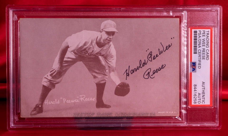 PSA Signed 1947-1966 Exhibit | PEE WEE REESE | FULL NAME | Super Rare! | Dodgers - Image 1 of 1