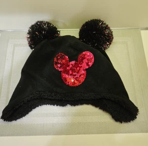 Gap Kids & Disney Mickey Mouse Pom Ears Beanie Youth Fleece Winter Hat size L/XL - Picture 1 of 5
