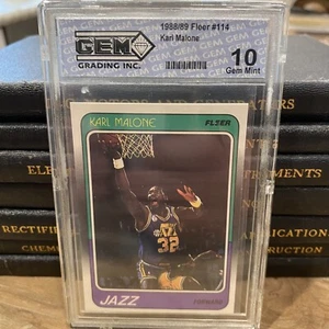1988 88 - 89 Fleer Basketball #114 KARL MALONE GEM Grading 10 GEM MINT Utah Jazz - Picture 1 of 8