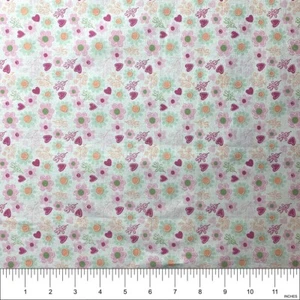 Richloom Hearts and Flowers Cotton Fabric for Quilt Craft Sew | piece 17"x27" - Picture 1 of 2