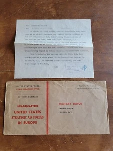 Cubierta de la Oficina de Relaciones Públicas de los Estados Unidos 1944 Segunda Guerra Mundial y Leter a Brooklyn Heights Press - Imagen 1 de 3