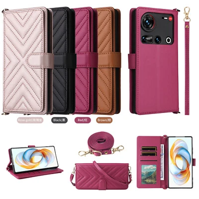 For ZTE nubia Z70 Ultra, Luxury Multi-function Leather Wallet Stand Case Cover - Image 1 of 4