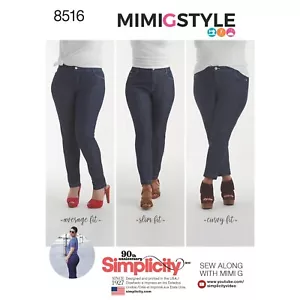 SIMPLICITY 8516 MISSES SKINNY JEANS Sewing Pattern Sizes 6-14 & 14-22 MIMI G - Picture 1 of 6